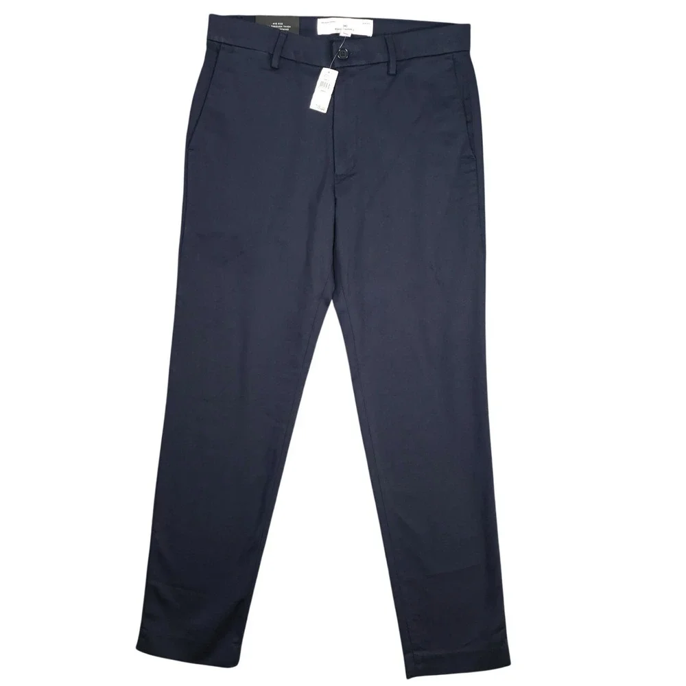 Banana Republic Traveler Chino Pant Men 31X30 Navy Blue Slim Stretch Flex Travel